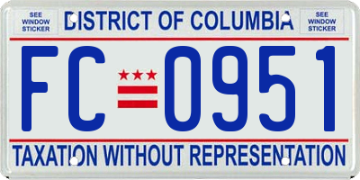 DC license plate FC0951