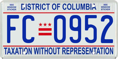 DC license plate FC0952