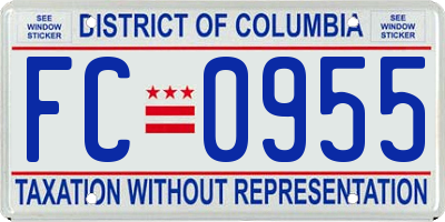 DC license plate FC0955