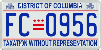 DC license plate FC0956