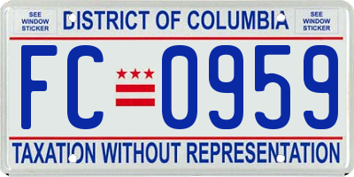 DC license plate FC0959