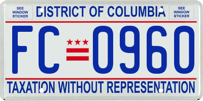 DC license plate FC0960