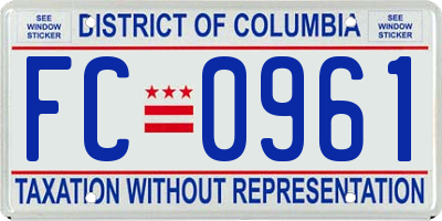 DC license plate FC0961