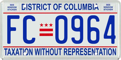 DC license plate FC0964