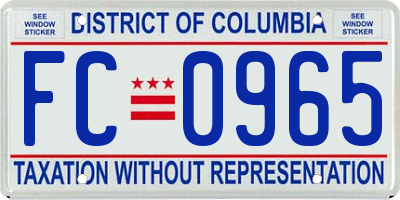 DC license plate FC0965