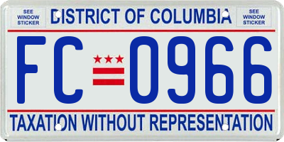 DC license plate FC0966