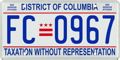 DC license plate FC0967