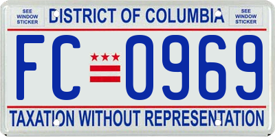 DC license plate FC0969