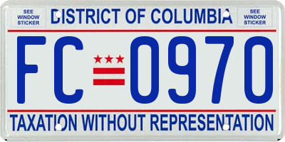 DC license plate FC0970