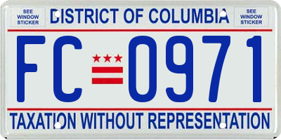 DC license plate FC0971