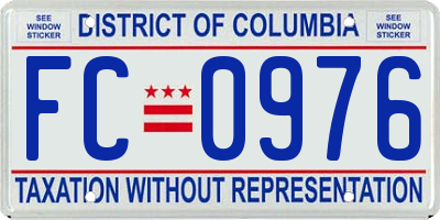 DC license plate FC0976