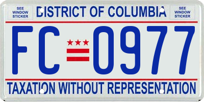 DC license plate FC0977