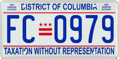 DC license plate FC0979