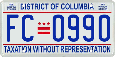 DC license plate FC0990