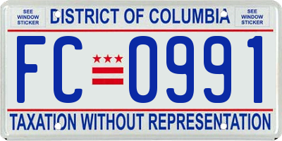 DC license plate FC0991