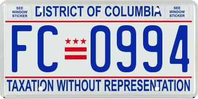 DC license plate FC0994