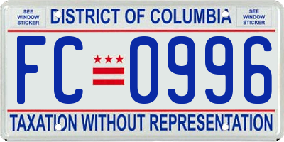 DC license plate FC0996