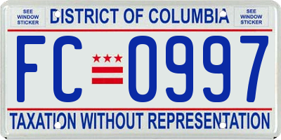 DC license plate FC0997