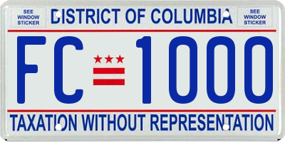 DC license plate FC1000