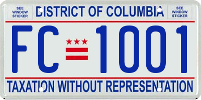 DC license plate FC1001