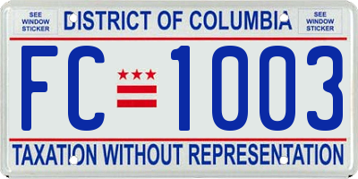 DC license plate FC1003