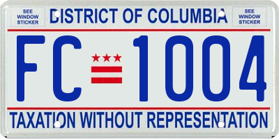 DC license plate FC1004