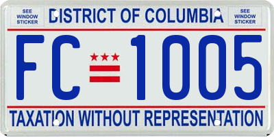 DC license plate FC1005