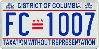 DC license plate FC1007