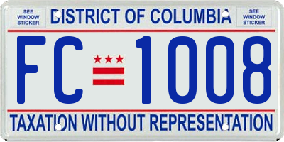 DC license plate FC1008