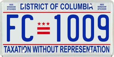 DC license plate FC1009