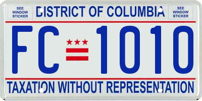 DC license plate FC1010