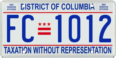 DC license plate FC1012