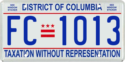 DC license plate FC1013