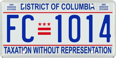 DC license plate FC1014