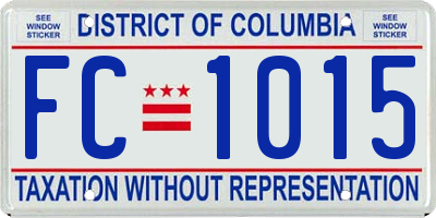 DC license plate FC1015