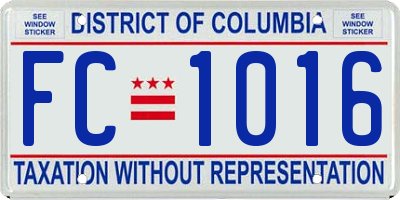 DC license plate FC1016