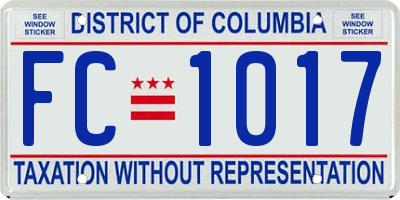 DC license plate FC1017