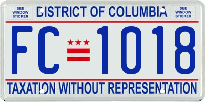 DC license plate FC1018