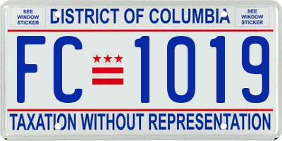 DC license plate FC1019