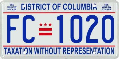 DC license plate FC1020