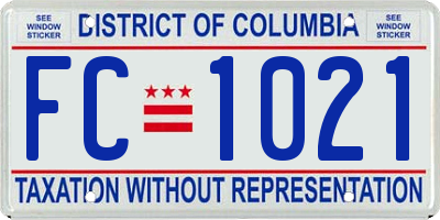 DC license plate FC1021