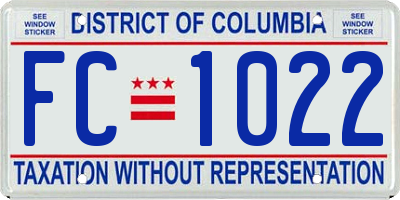 DC license plate FC1022