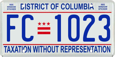 DC license plate FC1023