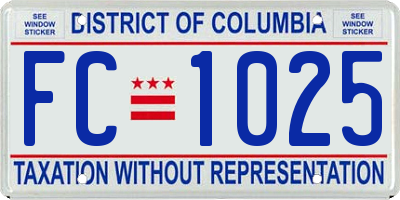 DC license plate FC1025