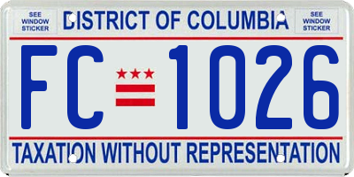 DC license plate FC1026