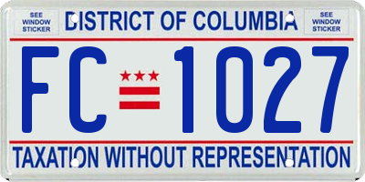 DC license plate FC1027