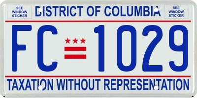 DC license plate FC1029