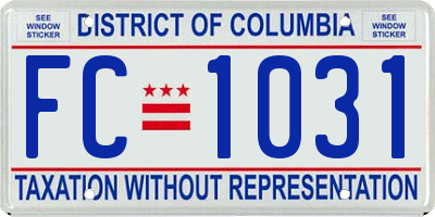 DC license plate FC1031