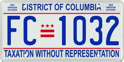 DC license plate FC1032