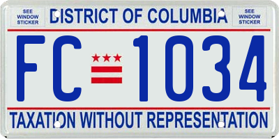 DC license plate FC1034